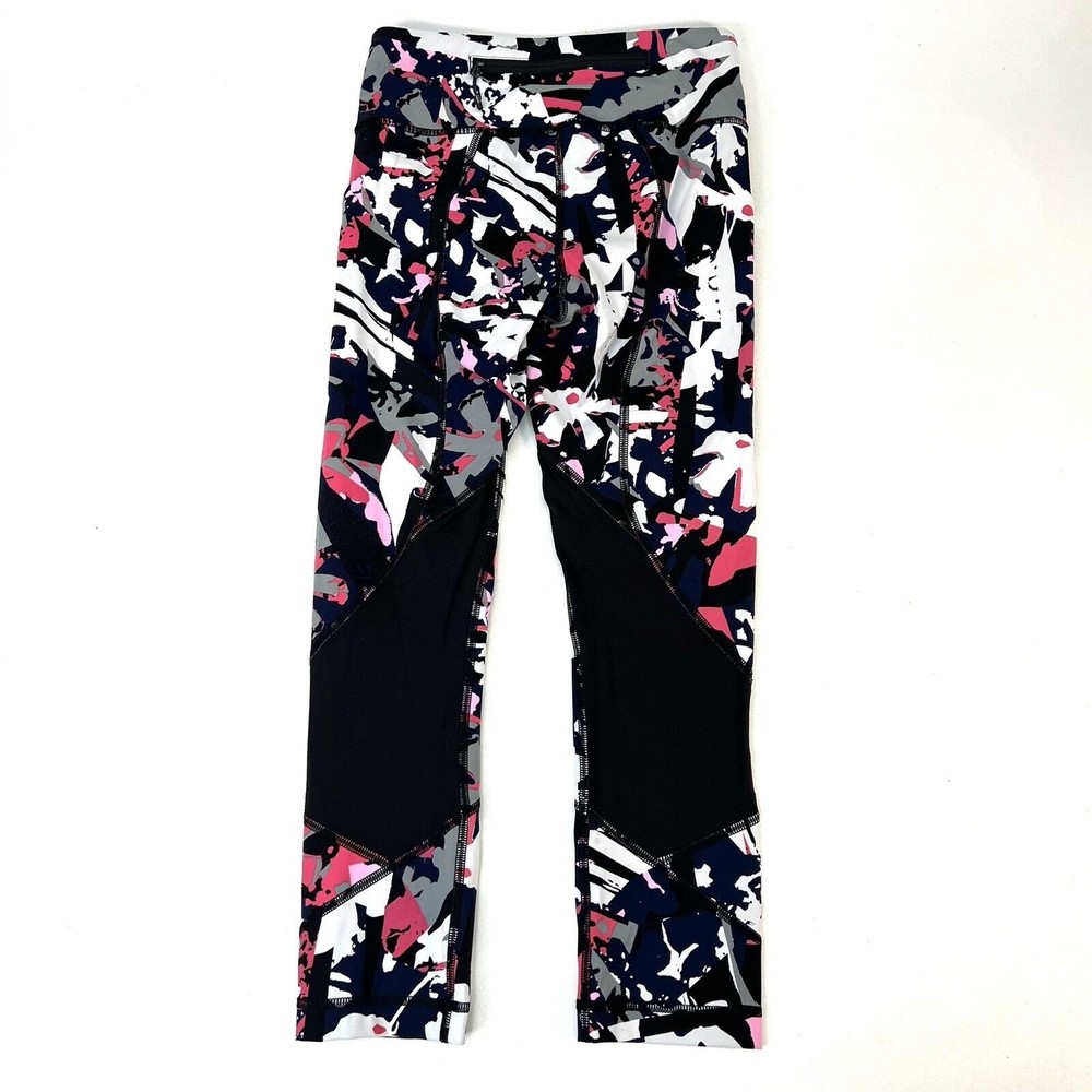 Lululemon Womens Pink Pace Rival Crop Pop Cut Boom Juice Run Leggings Size 2